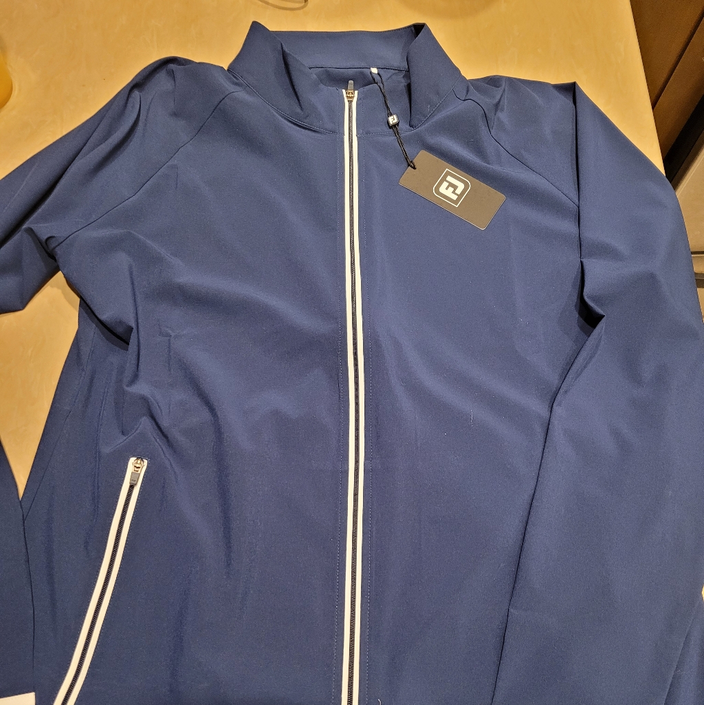 Footjoy Men's Navy Golf Windbreaker With White Trim